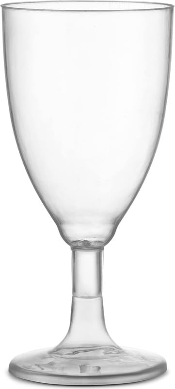 JoyServe Plastic Wine Glasses Disposable - 7 Oz Clear BPA-Free Plastic Wine Glasses with Stem, Reusable Party Cups for Outdoor Parties, Weddings, Toasts, Drinks, Catering (120 Pack)