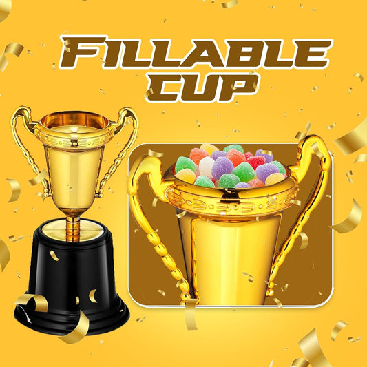 Gold Trophy Award Cups - Pack of 36 Bulk 5 Inch Plastic Gold Mini Trophies For Party Favors, Props, Rewards, Trophy Cup Competitions Winning Prizes For Kids Choice Awards And Trophies And Adults