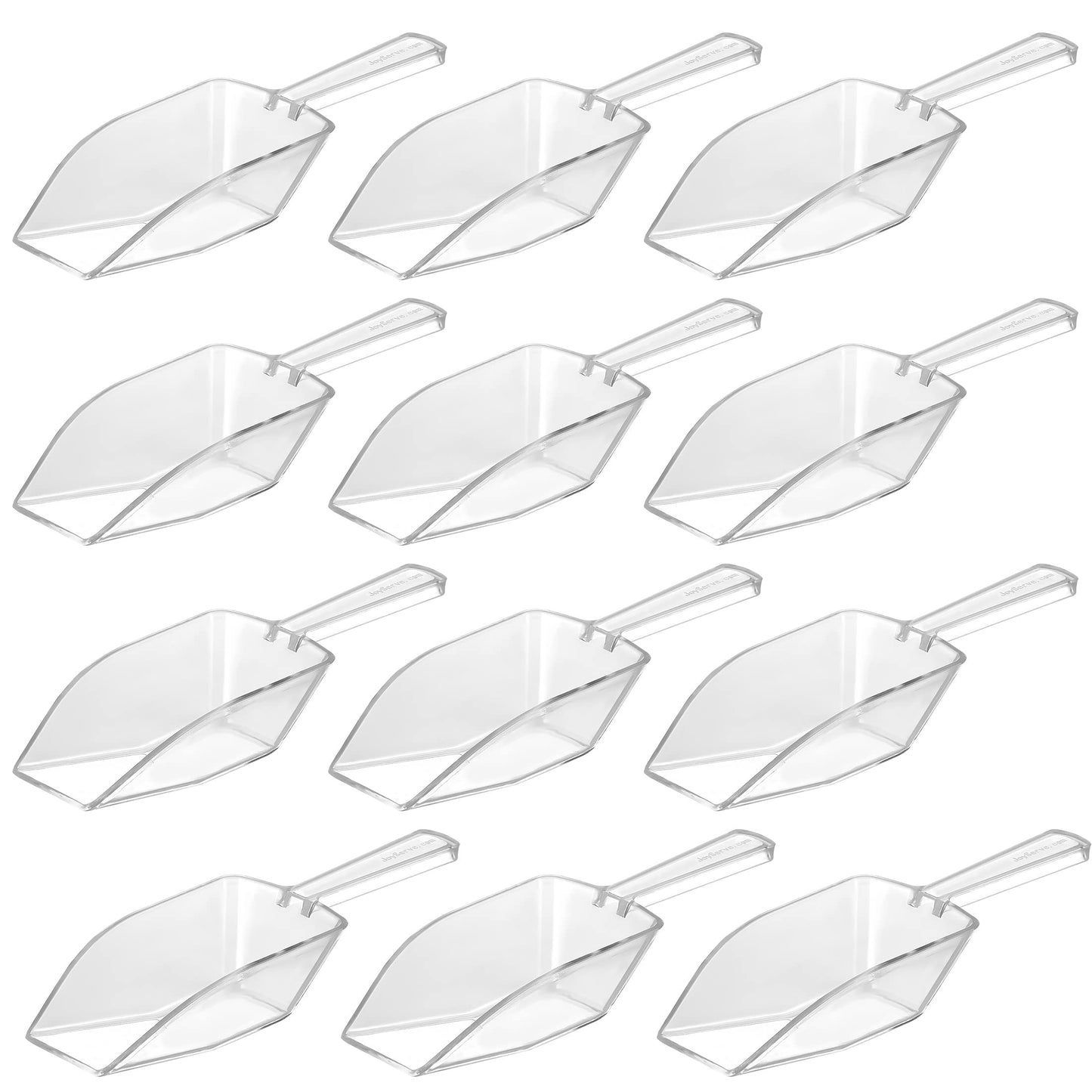 24-Mini Clear Acrylic Plastic Scoops for Candy - Ice Cream Bar, Jars, Containers, Coffee, Flour, Dessert Toppings, Buffets, Kitchen, Weddings, Parties & Concessions, Candy Buffet, 5.5" Candy Scoops