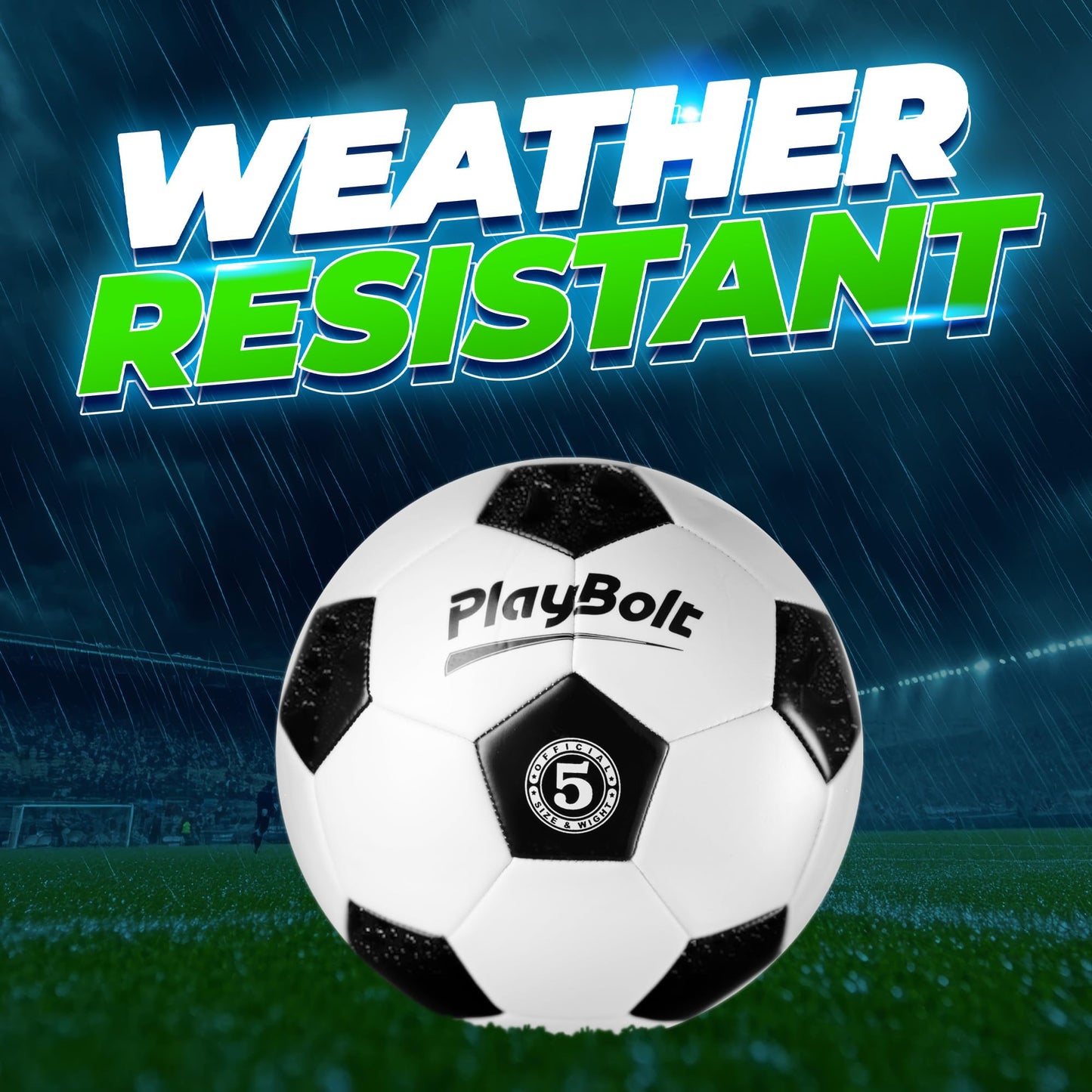 PlayBolt Soccer Ball Size 5 - Premium PVC Leather Cover - Official Size & Weight Soccer Balls with Pump - Training, Practice, Match & Game Ball for Kids, Teens & Adults (Pack of 4)