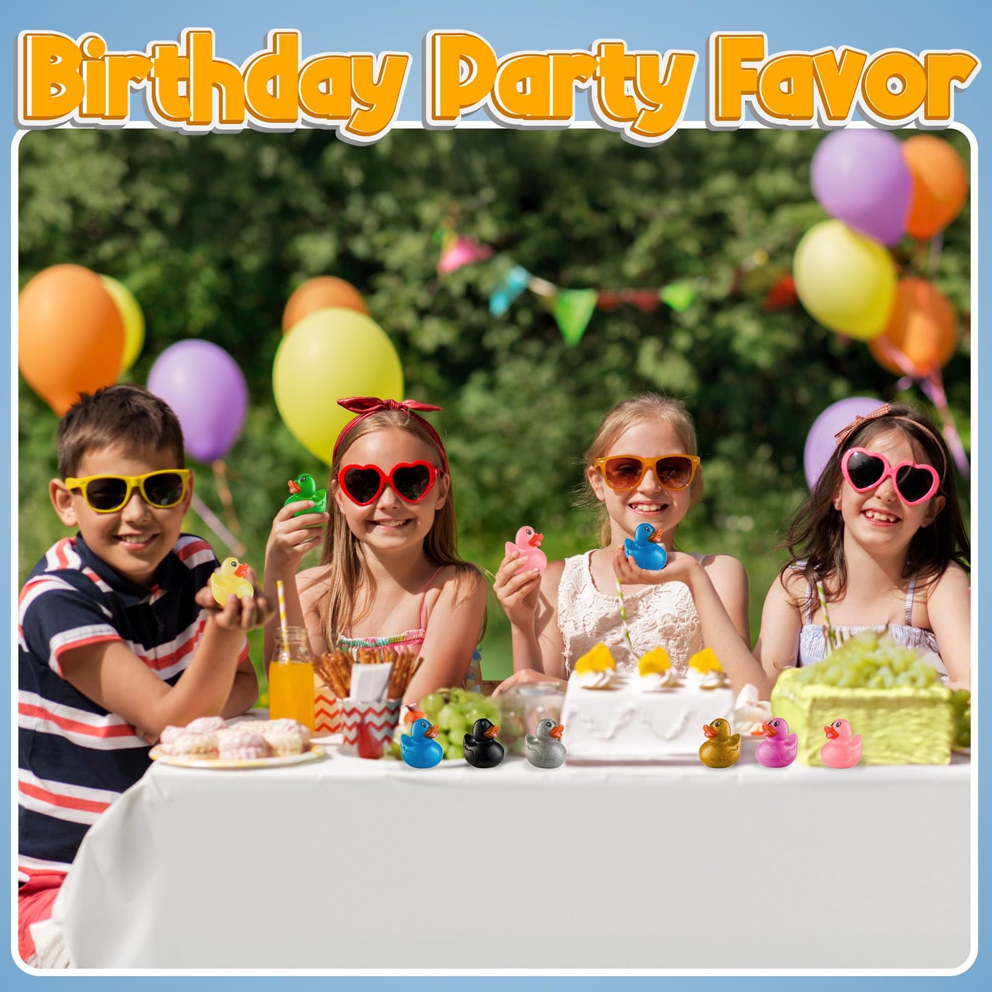 Bedwina Glitter Rubber Ducks in Bulk, Jeep Ducks for Ducking and Cruise Gifts, Kids Bath Toys, Mini Floating Rubber Duckies - Party Favors, Bulk Toys for Kids, Pool, Birthday, Decor - 100 Count