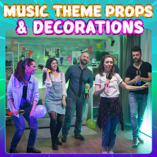 Inflatable Microphones for Parties - (Pack of 12) 10-inch Neon Colors Blow Up Microphone for Kids & Adults, Party Favors, Giveaways, DJ-Props, Photo-Booth, Birthdays, Dance, Sing, Concert Decorations