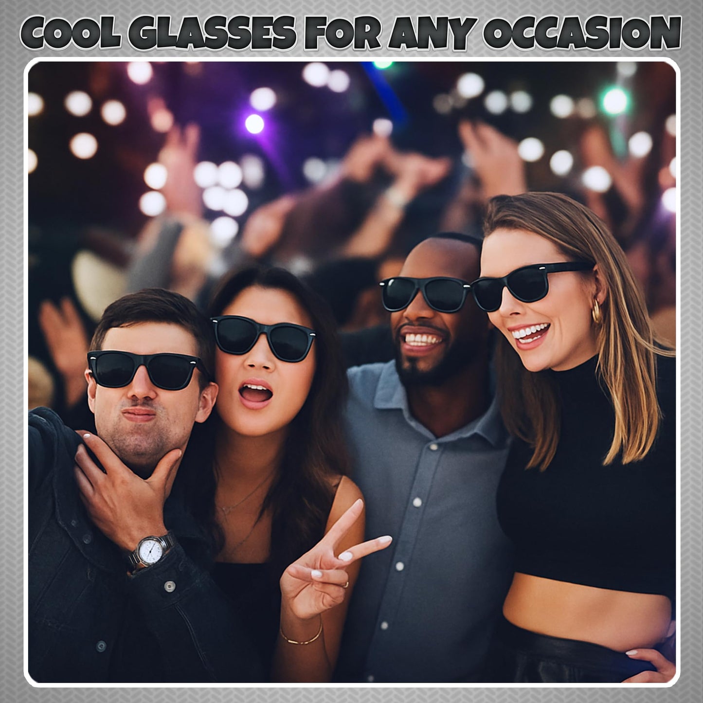 Black Sunglasses Bulk - (Pack of 12) Premium Retro Party Sunglasses for Birthdays, Weddings, Bachelorette, Bachelor, Photo Booth Prop Eyewear Shades - Adult or Kids Unisex Black Party Decorations