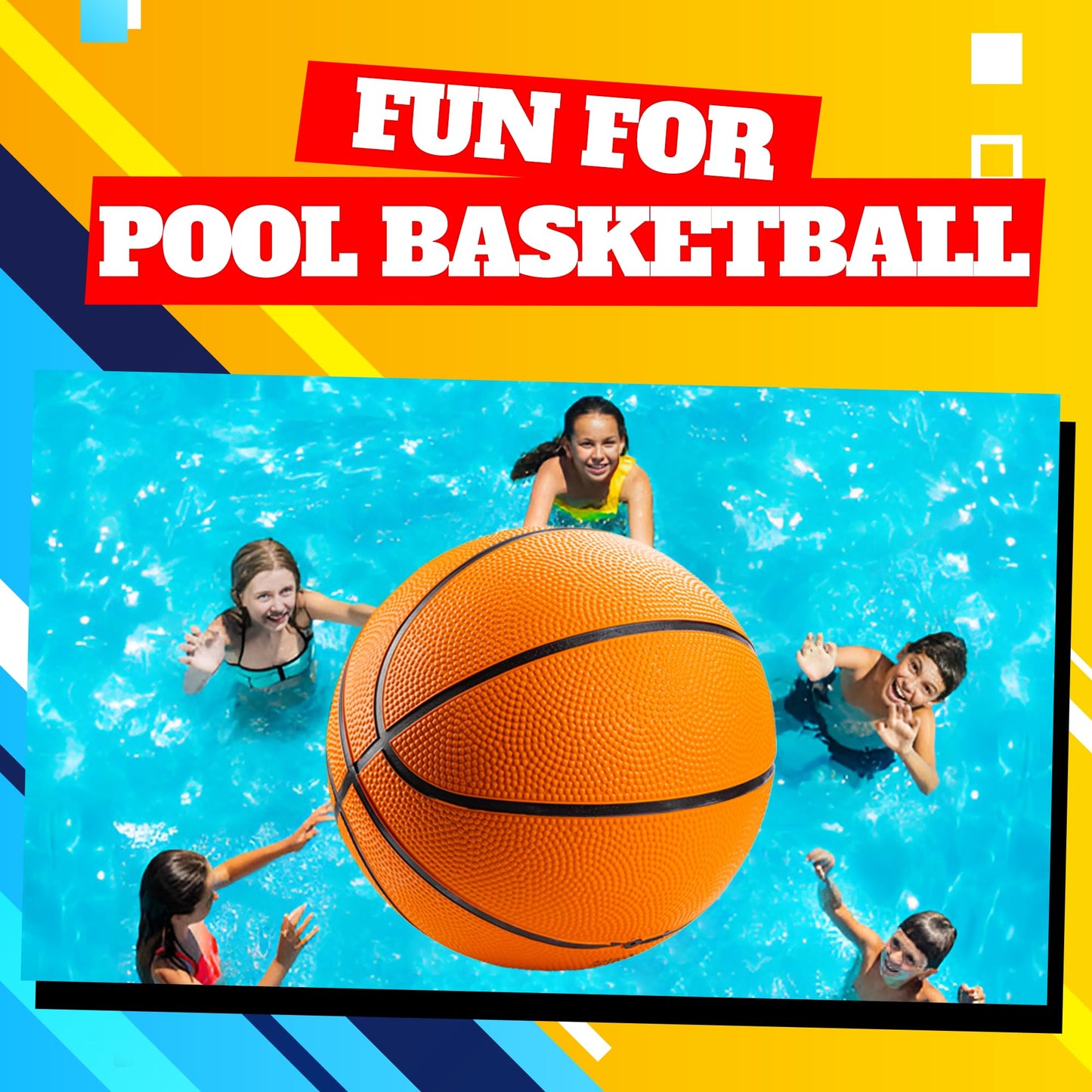 Bedwina Mini Basketball - Rubber 7 Inch, Size 3 (Pack of 2) - Mini Hoop Outdoor Basketball Set for Small Hoops Indoor & Outdoor Pool Parties - Kids Birthday Gift, Arcade Games