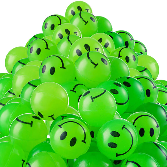 Bulk Bouncy Balls Glow in The Dark - 864 Pcs (1inch / 27mm) Diameter, High Bouncing, Small Rubber Smile Face Bouncing Balls for Kids, Vending Machines, Game Prize Toys, Party Favor, Gift Bag Filler