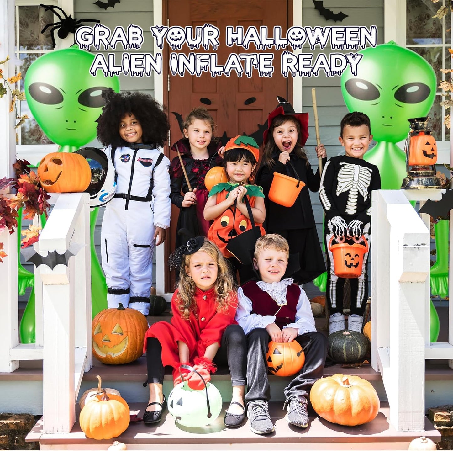 60 Inch (5 Feet) Giant Alien Inflatable - Pack of 20 - Jumbo Green Alien, for Game Prize, Alien Halloween Decorations Theme Party Favors Photo Prep & Decorations