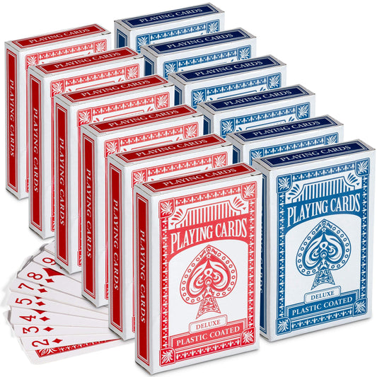 Playing Cards 12 Pack Bulk - 3.5 Inch x 2.25 Inch Decks of Playing Cards, Small Travel Size, Bridge, Solitaire or Poker Cards or Novelty Gift Idea, Party Favor for Kids, Boys and Girls