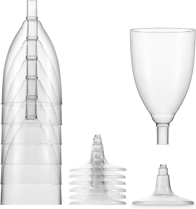 JoyServe Plastic Wine Glasses Disposable - 7 Oz Clear BPA-Free Plastic Wine Glasses with Stem, Reusable Party Cups for Outdoor Parties, Weddings, Toasts, Drinks, Catering (120 Pack)