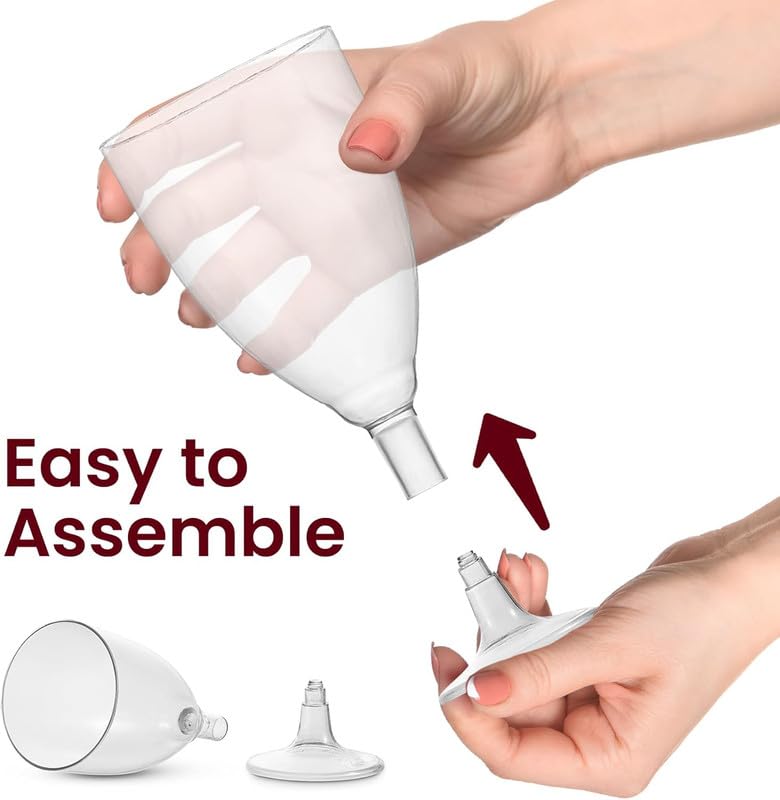 JoyServe Plastic Wine Glasses Disposable - 7 Oz Clear BPA-Free Plastic Wine Glasses with Stem, Reusable Party Cups for Outdoor Parties, Weddings, Toasts, Drinks, Catering (120 Pack)
