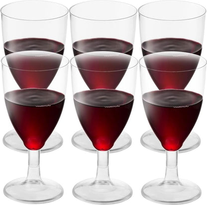 JoyServe Plastic Wine Glasses Disposable - 7 Oz Clear BPA-Free Plastic Wine Glasses with Stem, Reusable Party Cups for Outdoor Parties, Weddings, Toasts, Drinks, Catering (120 Pack)
