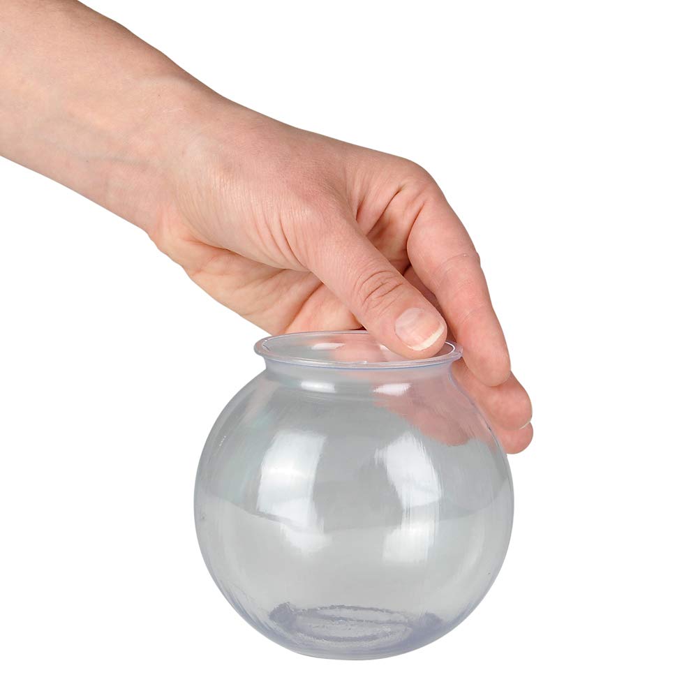 JoyServe 16 Oz Plastic Fish Bowl (60 Pack) 4 Inch Heavy Duty Plastic Ivy Bowls, for Candy, Carnival Games, Prizes, Centerpieces and Party Decoration Supplies, BPA-Free