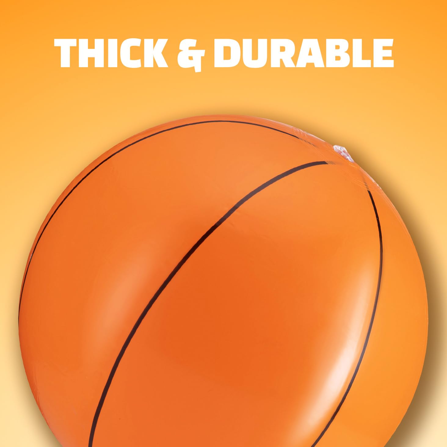 Bedwina Inflatable Basketballs (Pack of 6) 16-inch, Beach Balls for Sports Themed Birthday Parties, Beach Pool Party Toys, Summer Games, Favors for Kids