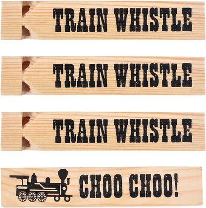 Wooden Train Whistles (Pack of 120) - Wood Train Whistle for Kids, Train Party Favors, Theme Birthday Decorations, Noisemakers, Goodie Bag Filler, Small Game Prizes, Stocking Stuffers