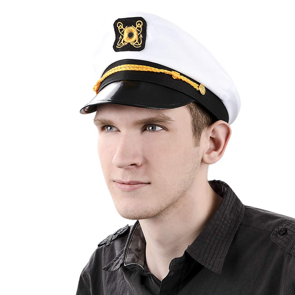 Bedwina Yacht Captain Hat - (Pack of 2) Adult Cruise Ship Nautical Admiral Sailor Navy Cap