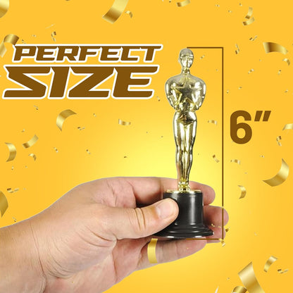 Bedwina 6" Gold Trophy Award Trophies - Pack of 36 Bulk Trophies Golden Statues Trophy Award, Party Decorations and for Winners Or Appreciation Gifts Prizes for Adults & Kids