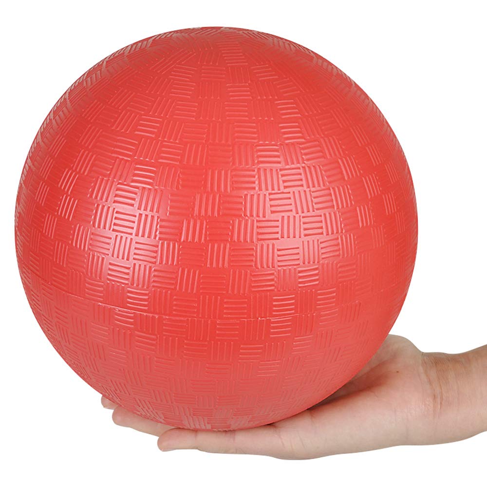 Bedwina Playground Balls Bulk - 8.5 Inch (Pack of 4) Red Rubber Bouncy Inflatable Balls, w/ Air Pump, for Kids & Adults, Indoor & Outdoor Games, Kickballs, Dodgeball, Four Square, Dodge Ball, Handball