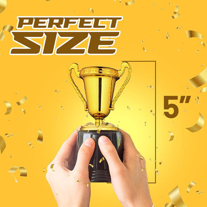 Gold Trophy Award Cups - Pack of 36 Bulk 5 Inch Plastic Gold Mini Trophies For Party Favors, Props, Rewards, Trophy Cup Competitions Winning Prizes For Kids Choice Awards And Trophies And Adults