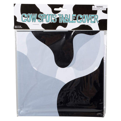 Bedwina Cow Print Tablecloth (Pack of 3) 54 x 72 Inch Tablecloths for Farm Animal Themed Parties, Birthday Party Supplies and Picnic Table Covers, (Black and White)