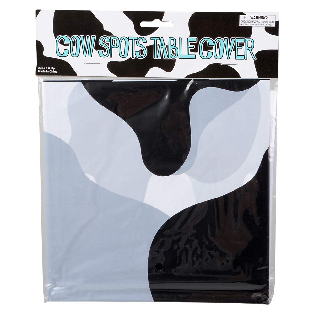Bedwina Cow Print Tablecloth (Pack of 6) 54 X 72 Inch Tablecloths for Cow Themed Party Decorations, and Birthday Party Decorations, Picnic Table Covers, (Black and White)