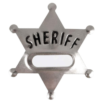 Bedwina Metal Sheriff Badges - (Pack of 24) Silver Star Name Badges with Stickers for Personalized Names, Western Cowboy Dress Up Deputy's Badge Toys for Kids Birthday Party Favors, Giveaways & More