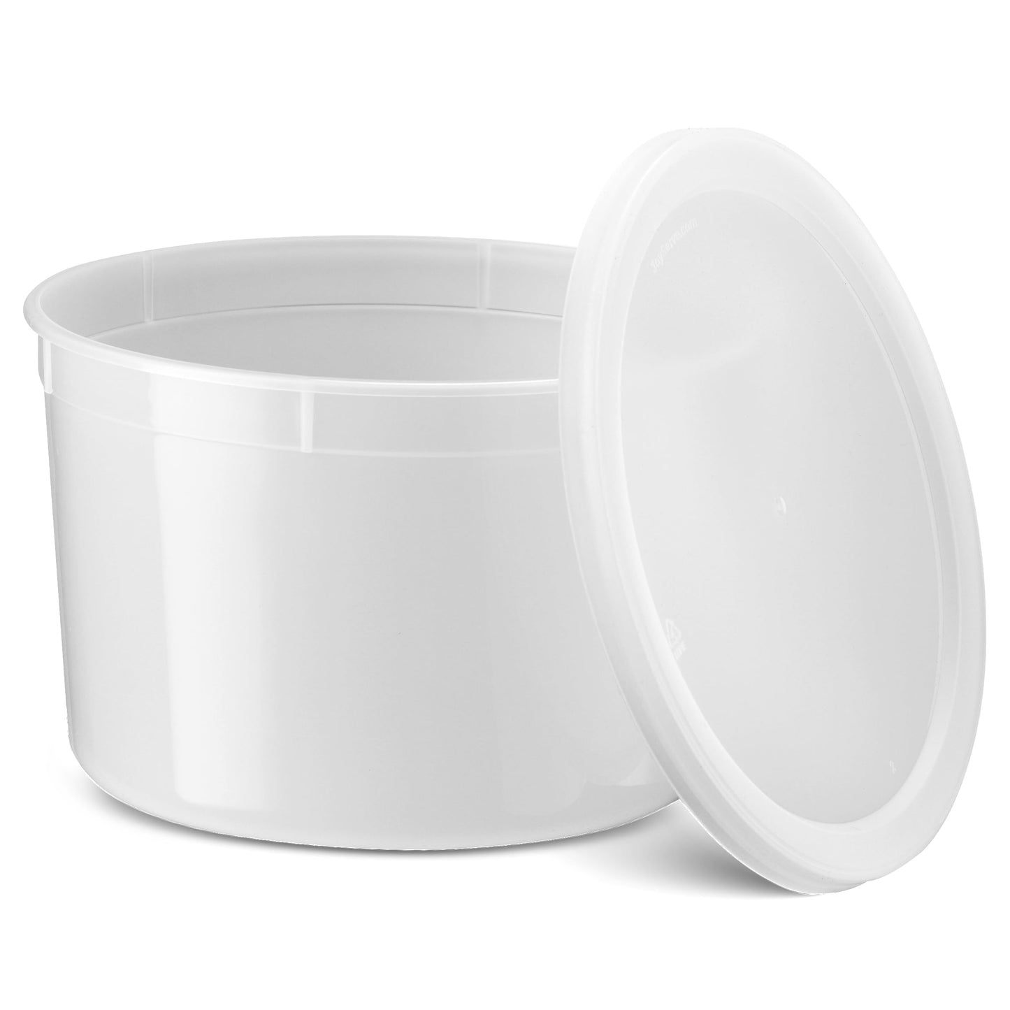 JoyServe 64 oz Food Storage Containers with Lids (Case Pack of 36 Sets), Half Gallon Round Plastic Deli Container with Leak-Proof Lid, BPA-Free, Freezer, Dishwasher & Microwave Safe