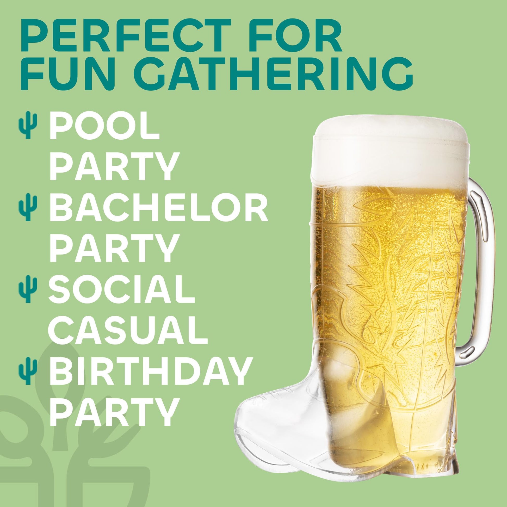 JoyServe Cowboy Boot Cups - (Bulk Pack of 72) 17oz Drink Mugs, Reusable BPA-Free Plastic Mug, for Western Themed Rodeo Birthday Party Decorations and Supplies