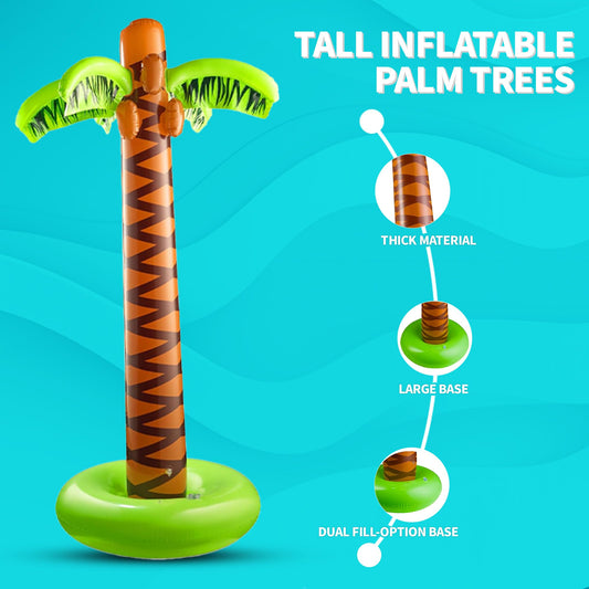 Bedwina Inflatable Palm Tree with Hand Pump - (Pack of 1) Large 5.5 Ft Blow Up Palm Trees for Hawaiian Themed Tropical Birthday, Summer Beach Backyard Party Decoration or Photo Booth Prop Accessory