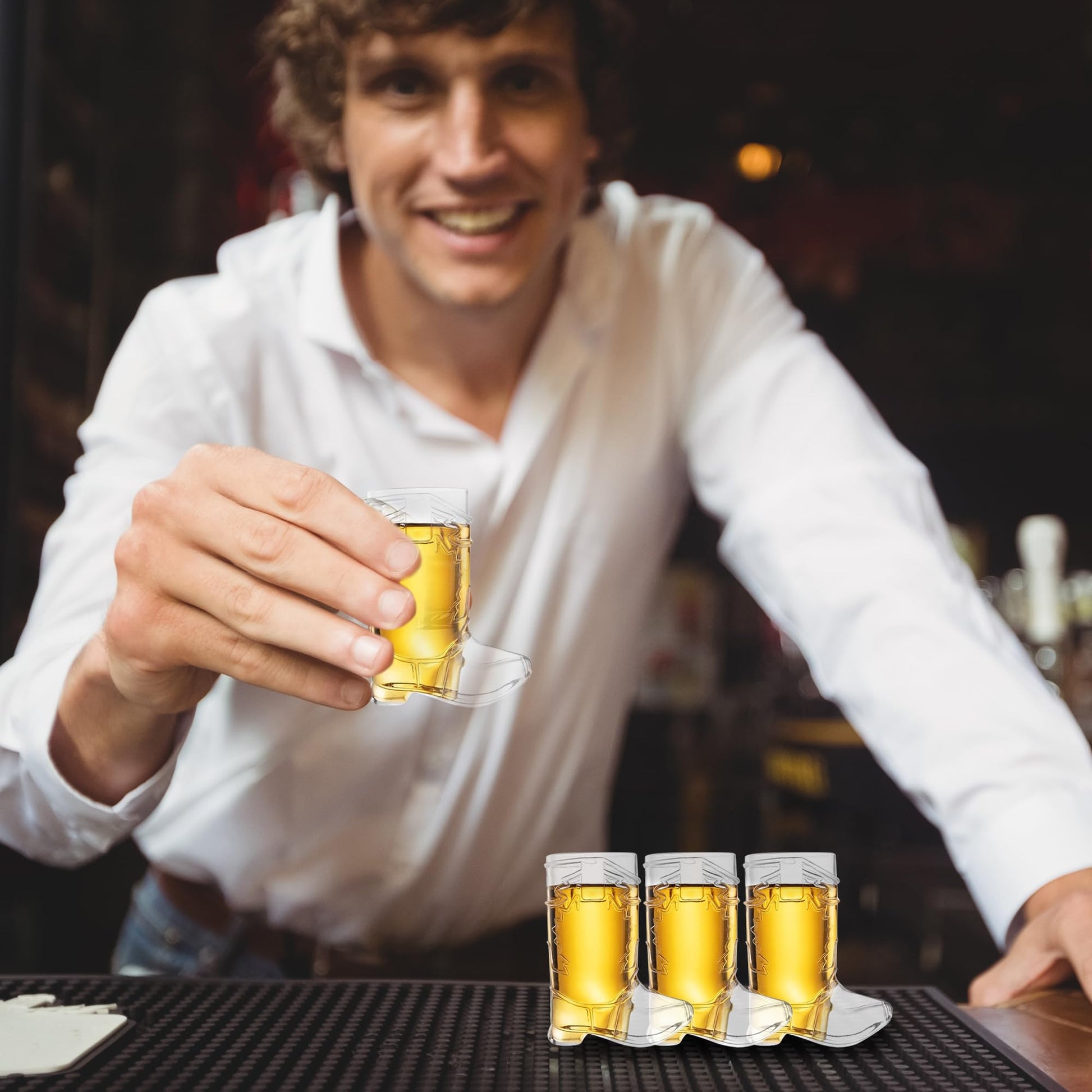 Cowboy Boot Shot Glasses - (Bulk Pack of 72) Mini Reusable and Disposable Clear Plastic Shot Glass Cups for Themed Birthday Parties Decorations and Cowboy Bachelorette Party Favors, Holds 1oz