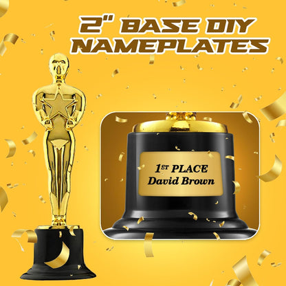 Bedwina 6" Gold Trophy Award Trophies - Pack of 36 Bulk Trophies Golden Statues Trophy Award, Party Decorations and for Winners Or Appreciation Gifts Prizes for Adults & Kids