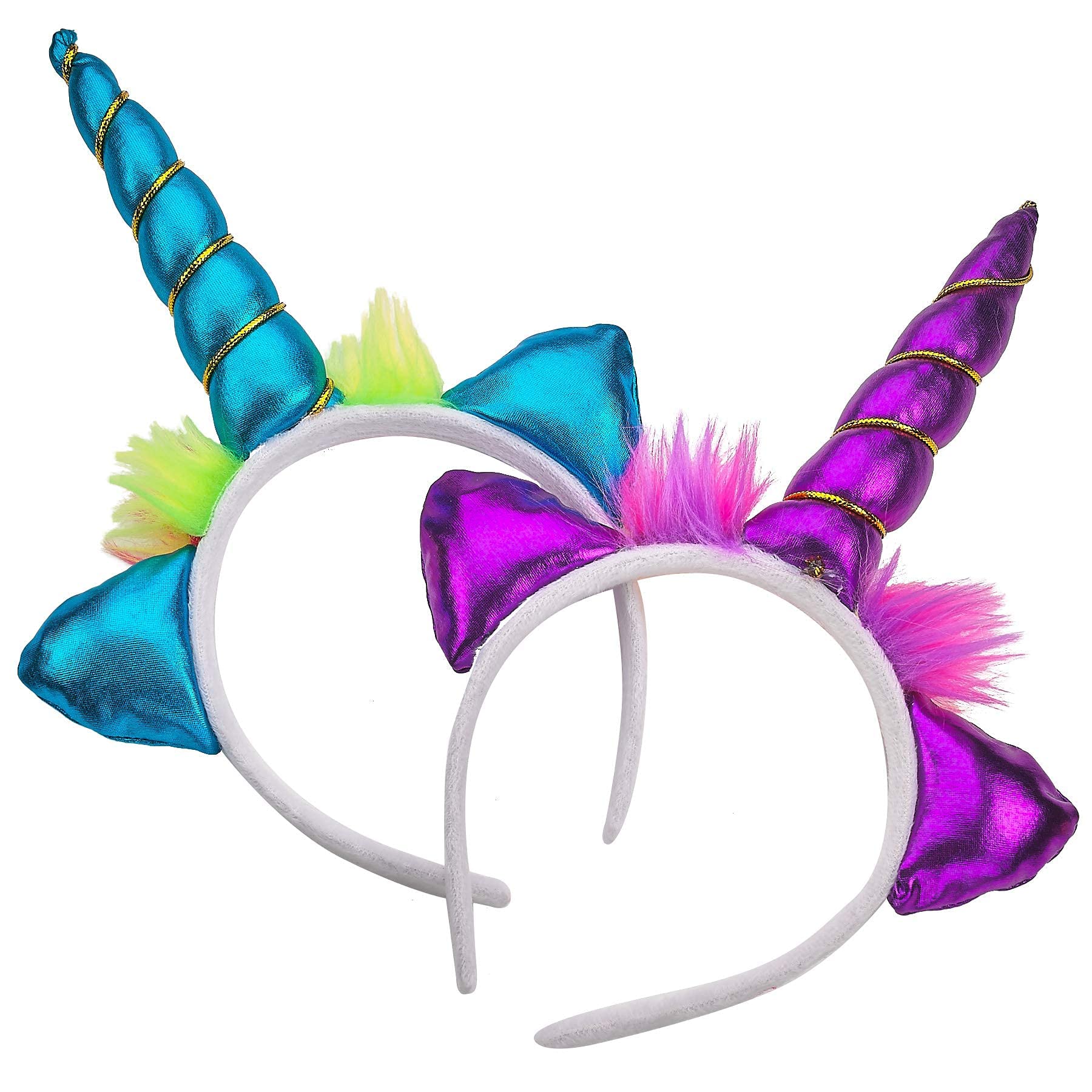 Unicorn Collection - Sparkly Flexible Unicorn Horns, Party Hats for Girls, Kids' Birthday Party Supplies (Pack of 12)