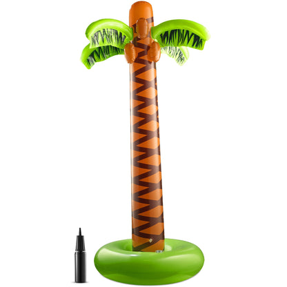 Bedwina Inflatable Palm Tree with Hand Pump - (Pack of 1) Large 5.5 Ft Blow Up Palm Trees for Hawaiian Themed Tropical Birthday, Summer Beach Backyard Party Decoration or Photo Booth Prop Accessory