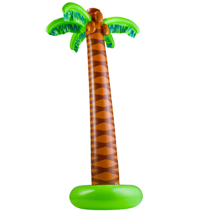 Bedwina Inflatable Palm Tree with Hand Pump - Pack of 2 Large 5.5 Ft Blow Up Palm Tree for Luau Party Decorations, Hawaiian Tropical Birthday Party