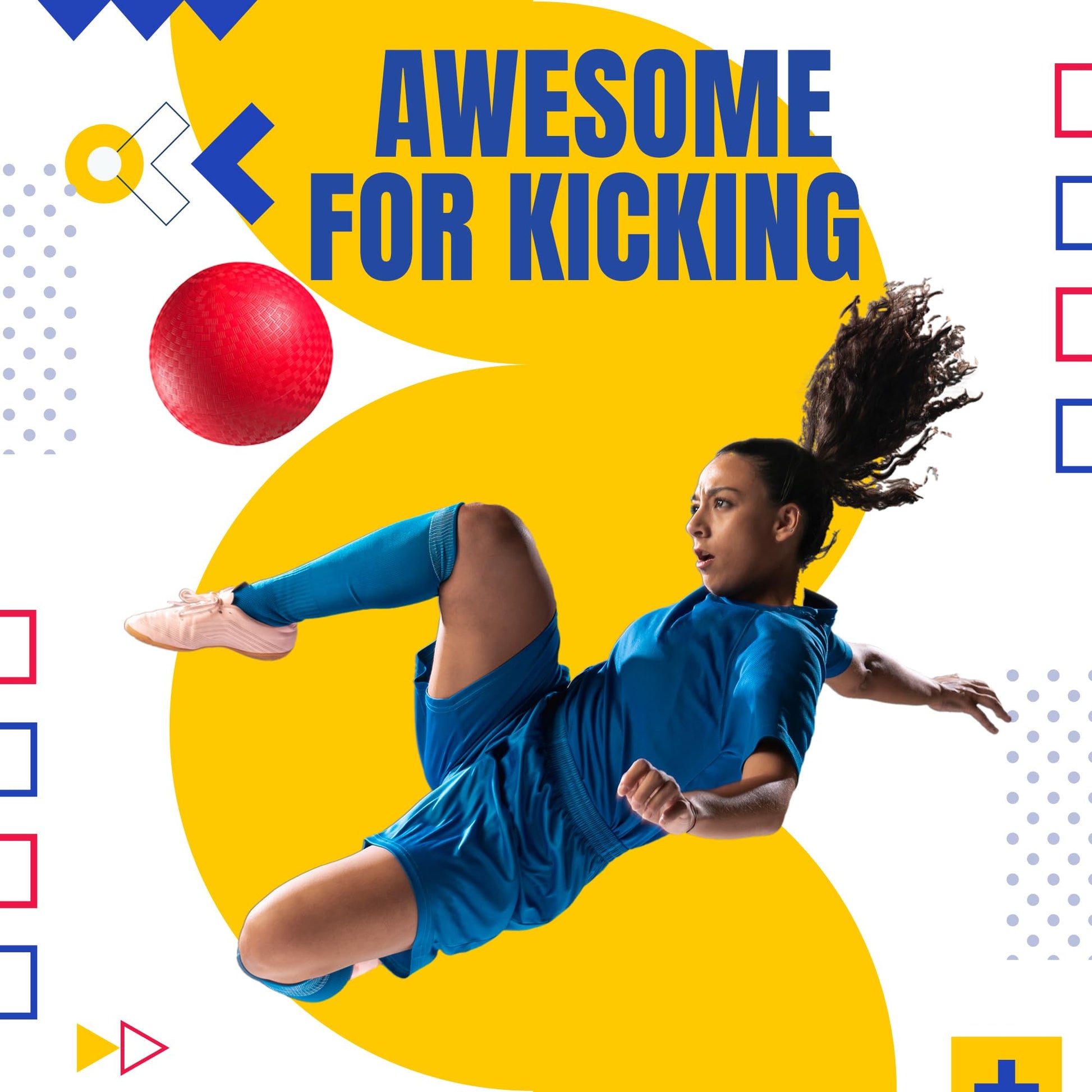 PlayBolt Dodgeball Playground Ball - 8.5 Inch (1-Pack) Red Rubber Bouncy Inflatable Balls, w/Air Pump, for Kids & Adults, Indoor & Outdoor Games, Kickballs, Four Square, Handball and More