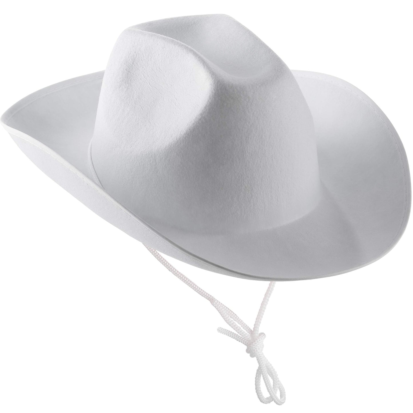 Bedwina White Cowboy Hat - (Pack of 24) White Cowgirl Hat for Women and Men with Adjustable Neck Drawstring, Dress-up Parties, and Play Costume Accessories, Fits Most Teen Girls Boys, and Adults