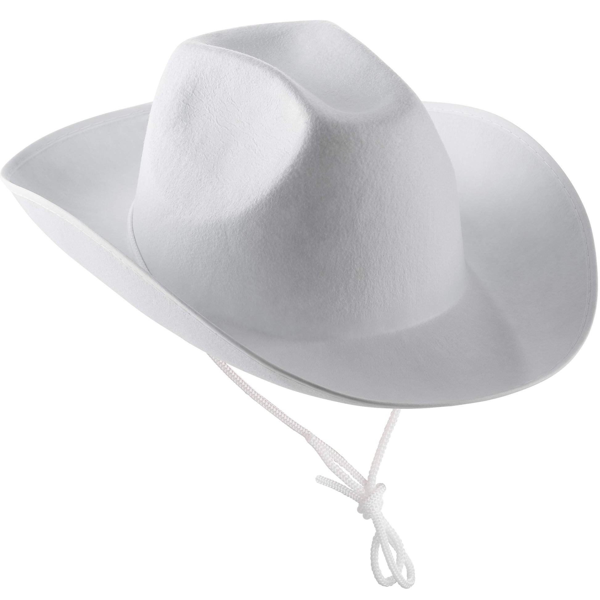 Bedwina White Cowboy Hat - (Pack of 24) White Cowgirl Hat for Women and Men with Adjustable Neck Drawstring, Dress-up Parties, and Play Costume Accessories, Fits Most Teen Girls Boys, and Adults