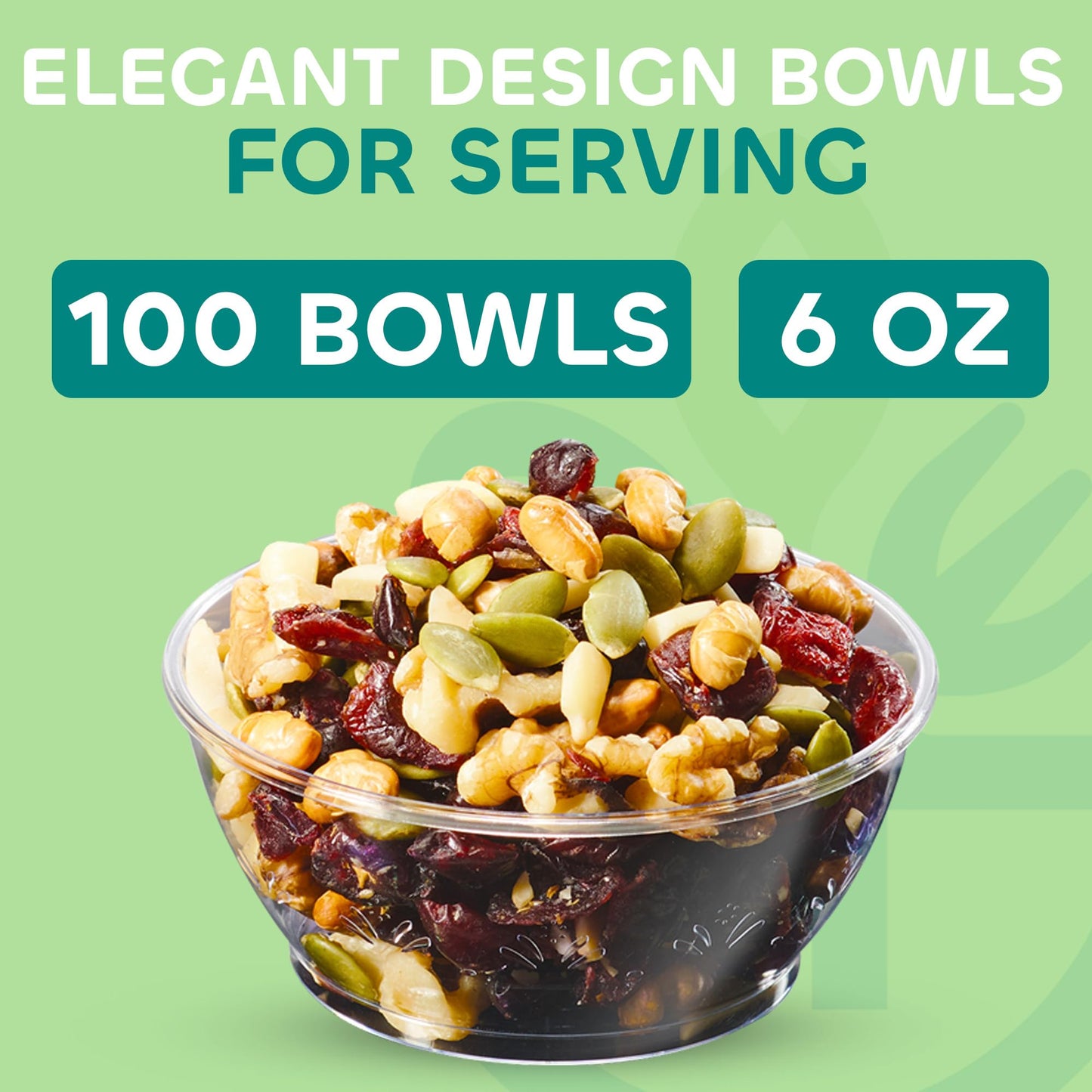 JoyServe Clear Mini Plastic Bowls - (Bulk 100 Pack) 6 Oz Disposable Premium Hard Plastic Dessert Bowls for Serving, Weddings, Catering, Parties, Salsa, Home or Event Party Supplies