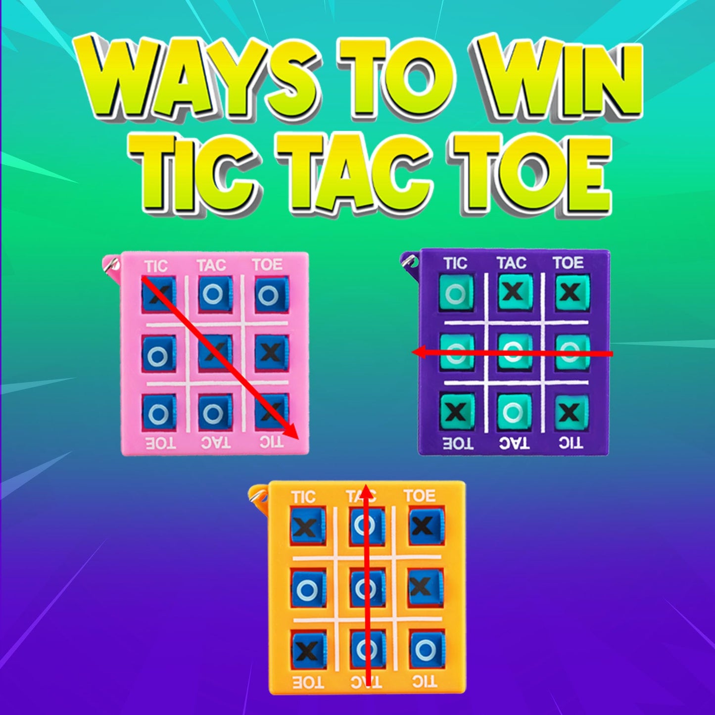 72 Mini Tic Tac Toe Games - Party Favors for Kids 3-5 and Up - 2-Inch Travel Size - Tic-Tac-Toe Keychain Game for Boys & Girls - Goody Bag Stuffers, Classroom Prizes, Christmas, Birthday Gifts