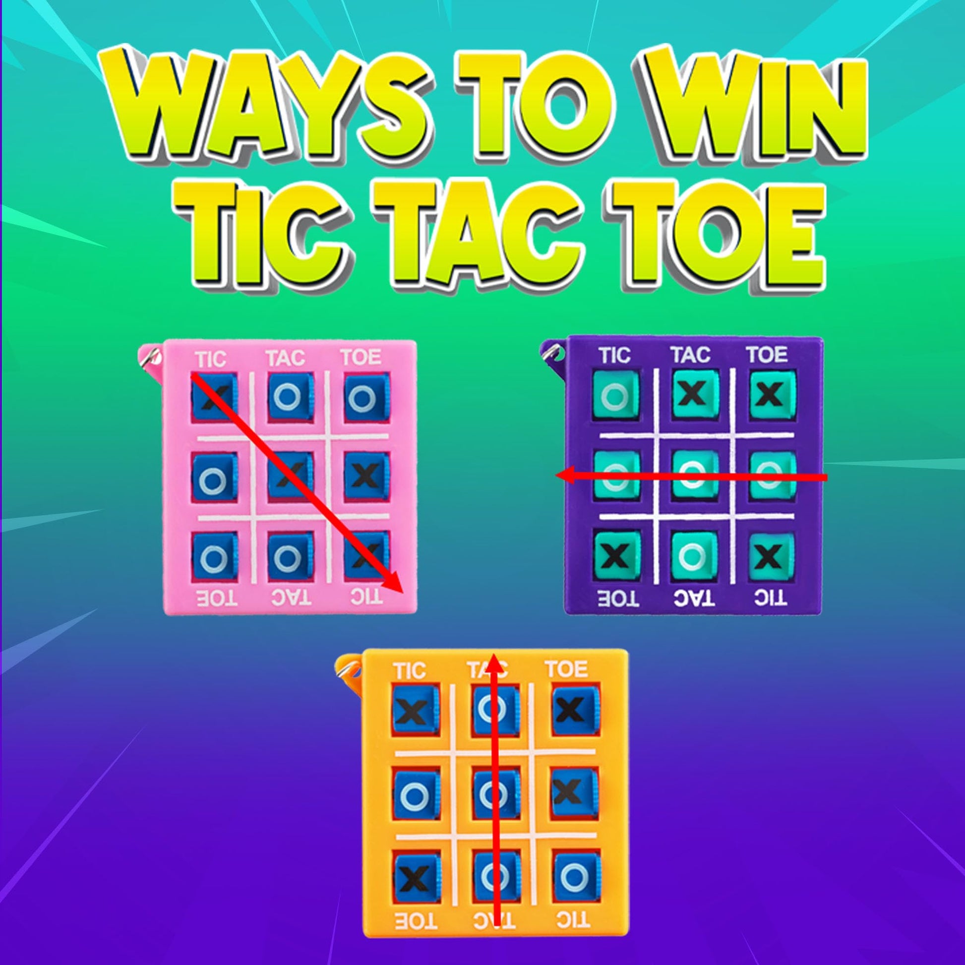 72 Mini Tic Tac Toe Games - Party Favors for Kids 3-5 and Up - 2-Inch Travel Size - Tic-Tac-Toe Keychain Game for Boys & Girls - Goody Bag Stuffers, Classroom Prizes, Christmas, Birthday Gifts