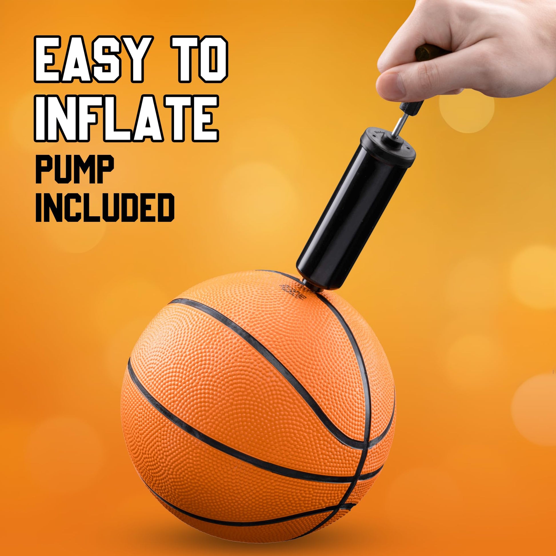 Bedwina Mini Basketball - 7 Inch, Size 3 (Pack of 4) - Mini Hoop Outdoor Set & Indoor for Small Basketball Hoops & Pool Parties - Kids Sports Party Favors