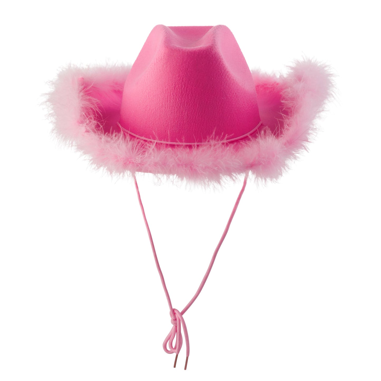 Bedwina (24-Pack) Pink Cowgirl Hat w/Feather Boa - Cowboy Hat for Women, Teenage Girls with Fluffy Feather Brim for Bachelorette, Theme Costume Party, Role-Playing Dress-Up, Adult