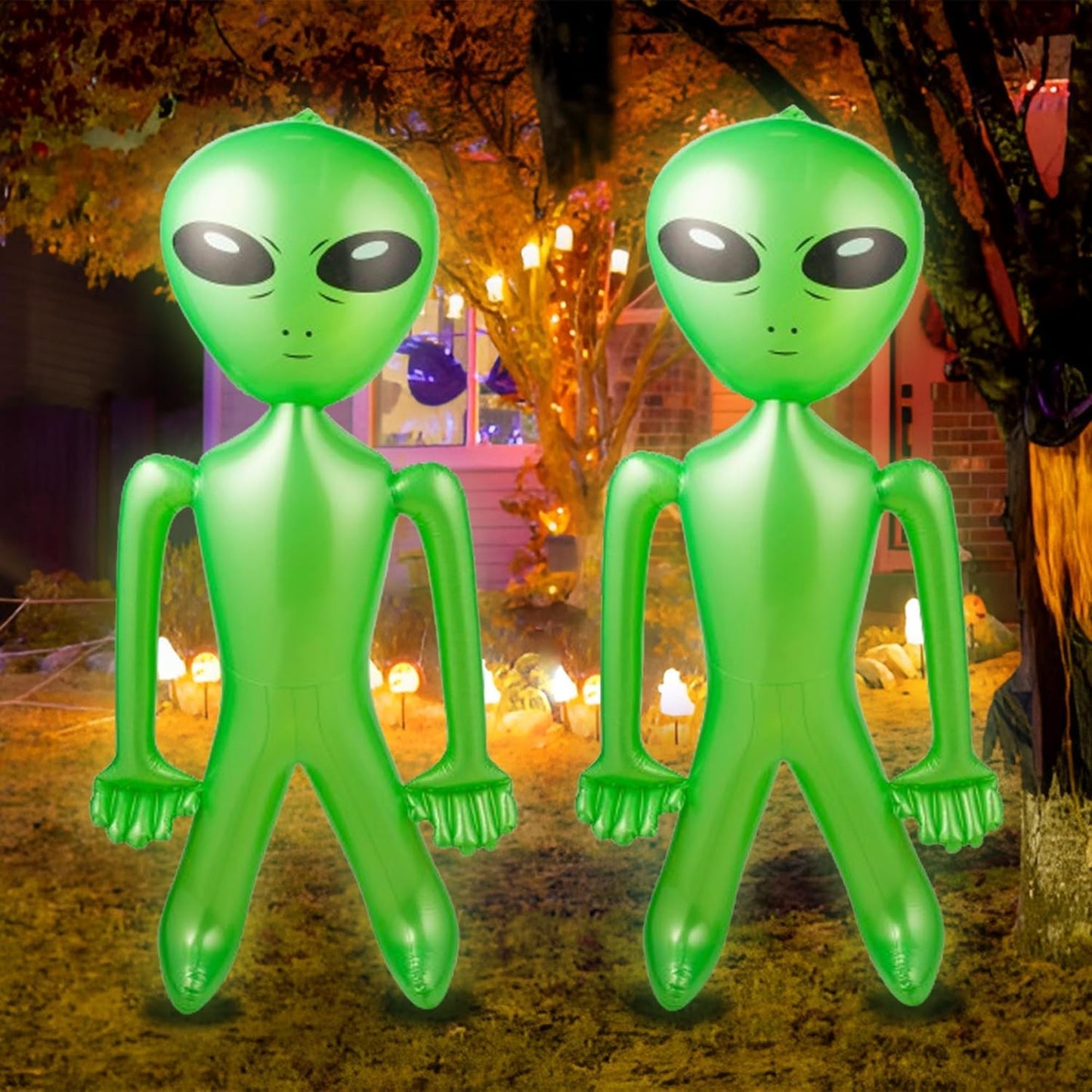 60 Inch (5 Feet) Giant Alien Inflatable - Pack of 20 - Jumbo Green Alien, for Game Prize, Alien Halloween Decorations Theme Party Favors Photo Prep & Decorations
