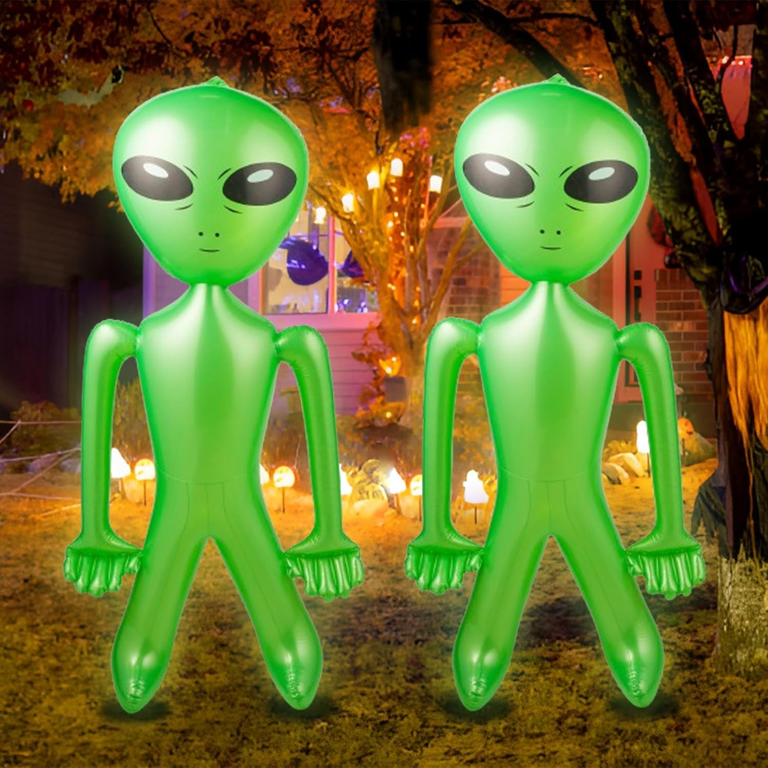 60 Inch (5 Feet) Giant Alien Inflatable - Pack of 20 - Jumbo Green Alien, for Game Prize, Alien Halloween Decorations Theme Party Favors Photo Prep & Decorations