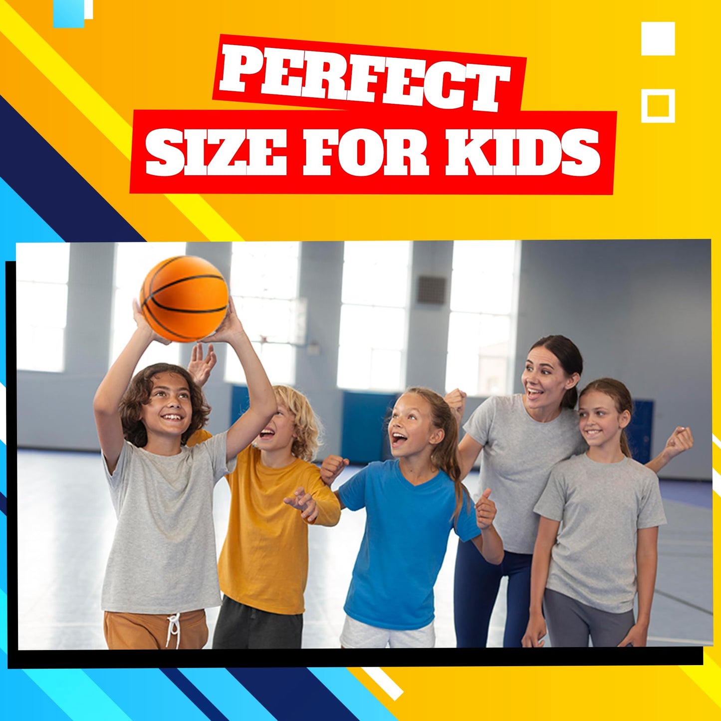 Bedwina Mini Basketball - Rubber 7 Inch, Size 3 (Pack of 2) - Mini Hoop Outdoor Basketball Set for Small Hoops Indoor & Outdoor Pool Parties - Kids Birthday Gift, Arcade Games
