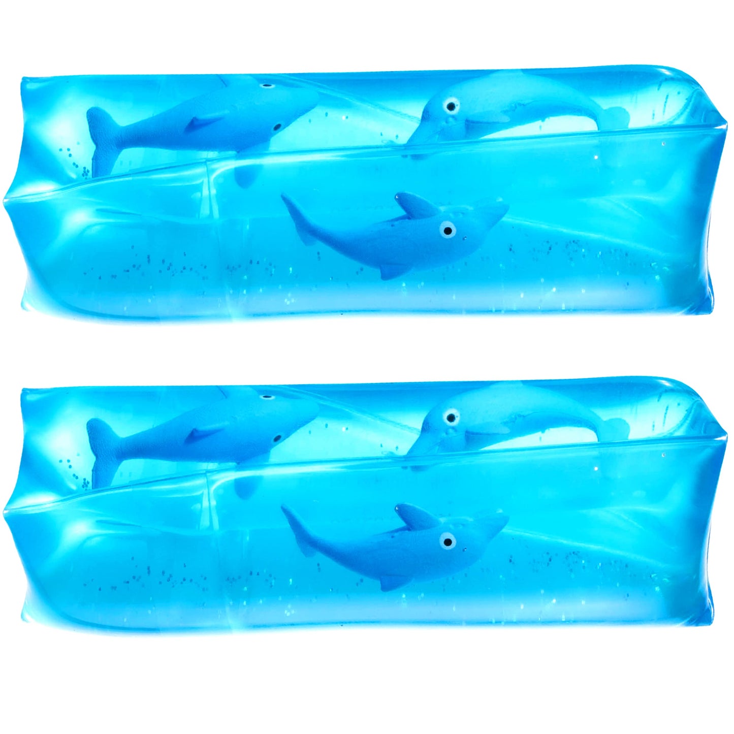 Bedwina Dolphin Water Wiggler Toy - (Pack of 2) 4.75-Inch Water Snake Sensory Fidget Toys & Slippery Water Tube for Birthday Party Favor or Game Prizes for Kids