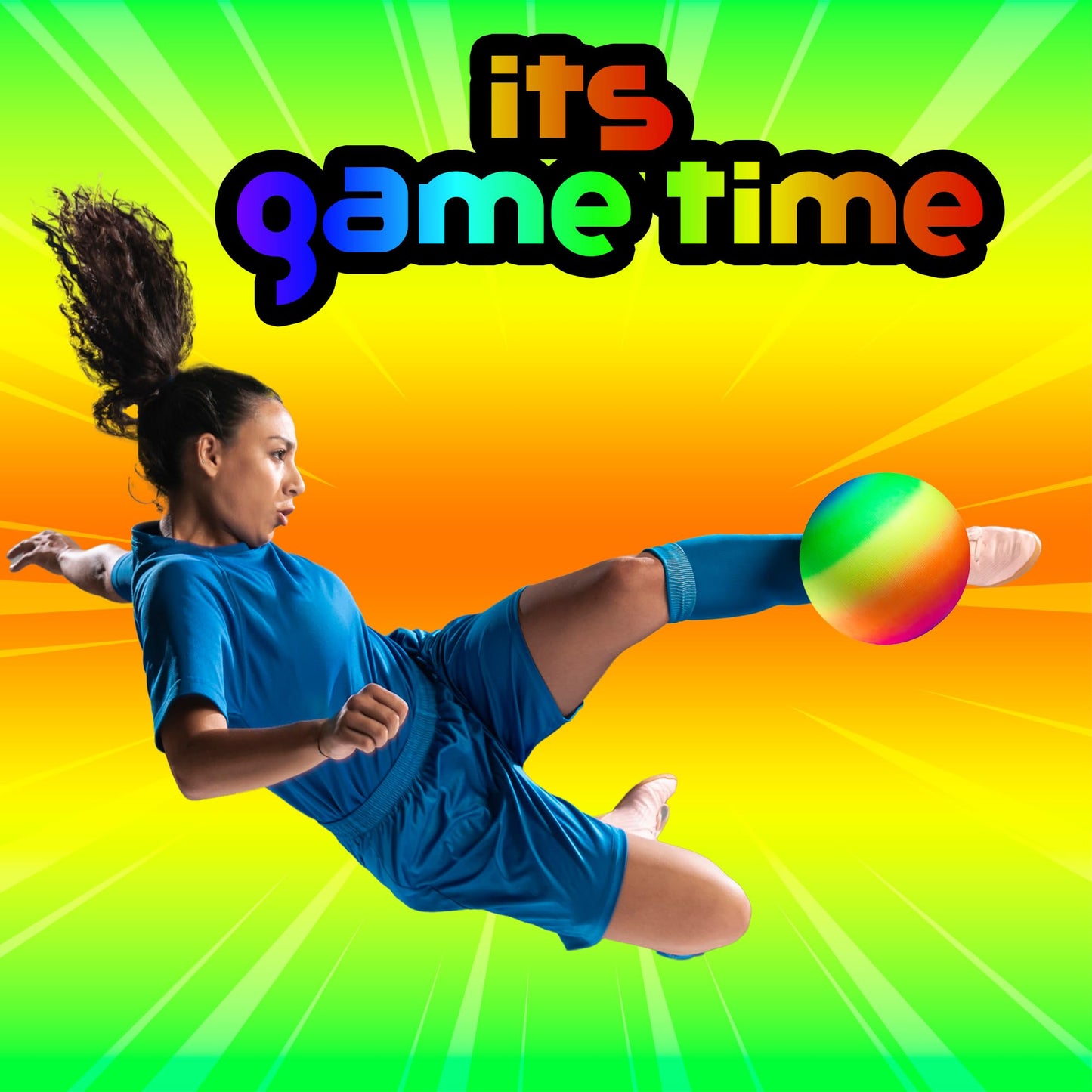 Bedwina Rainbow Playground Balls - 8.5 Inch (Pack of 4) Rubber Bouncy Colorful Inflatable Balls for Kids and Adults, Indoor and Outdoor Games, Kickball, Dodgeball, Four Square, Dodge, Recess, Handball