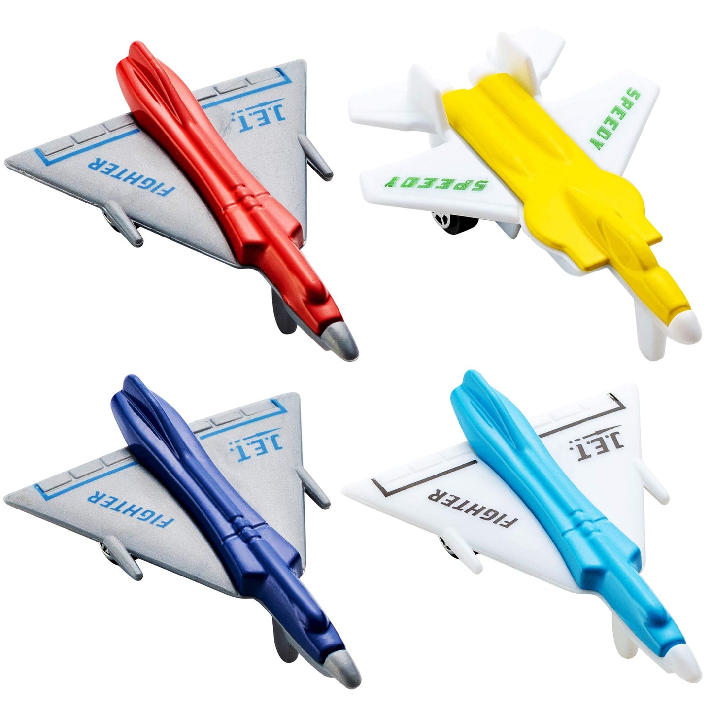 Bedwina Airplane Toys - 12 Pack Vehicle Aircraft Plane Playset, Includes Styles of Bomber, Military, F-16 Fighter Jets, for Birthday Party Favor Toys, for Kids Boys and Girls (Styles May Very)