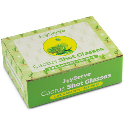 Cactus Plastic Shot Glasses - (Pack of 12) 2-Oz Shot Glasses Funny Cute Novelty Set for Bachelorette, Western, Cinco de Mayo, Tequila, Fiesta Themed Party Supplies, BPA-Free, Dishwasher-Safe, Green