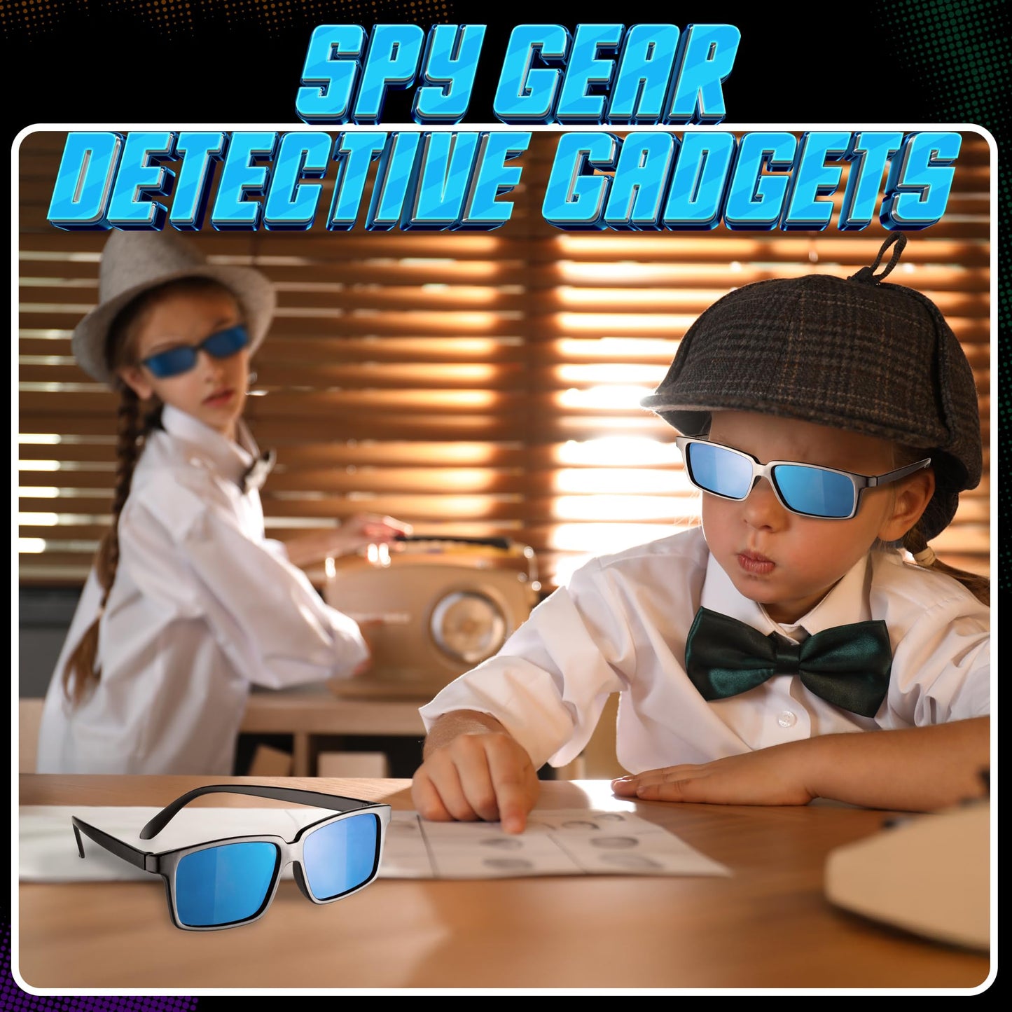 Spy Glasses for Kids in Bulk - (Pack of 3) Spy Sunglasses Rear View to See Behind You, for Fun Party Favors, Spy Gear Detective Gadgets Gift for Boys & Girls Great for Goodie Bags, Carnival Prizes