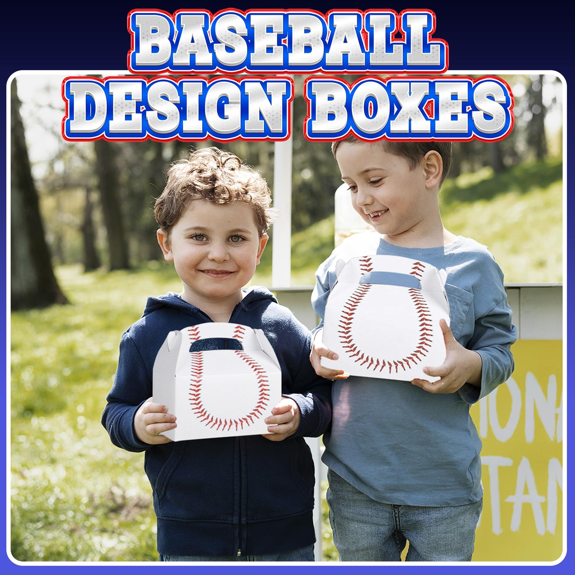 Bedwina Baseball Treat Boxes for Party Favors and Snacks - (Pack of 12) Bulk Team Snack Treat Boxes for Baseball Goodie Bags Favors and Themed Birthday Party Gift Supplies for Kids