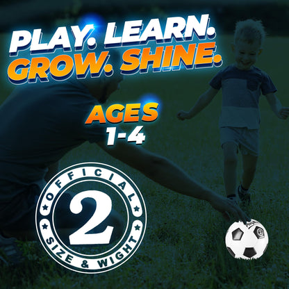 PlayBolt Soccer Ball Size 2 - Official Size Soccer Balls with Pump in Classic Black and White for Kids Youth & Toddler Sports, Indoor & Outdoor (Pack of 4)